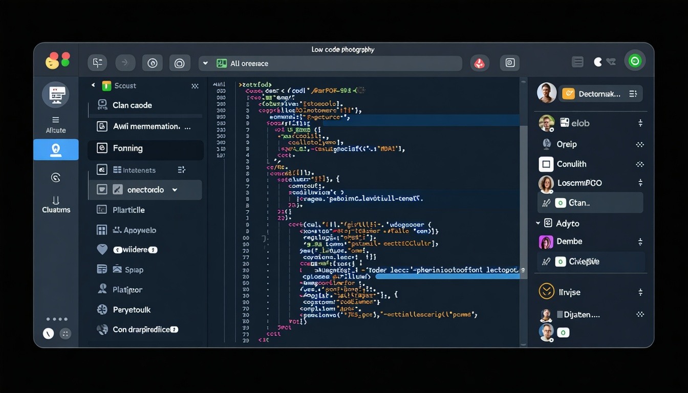 Low-code platform interface